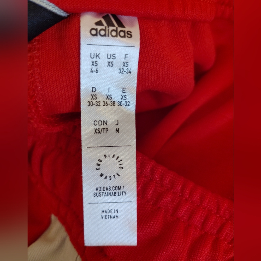 Adidas Red / White Joggers Tapered Sweatpants - Picture 10 of 11